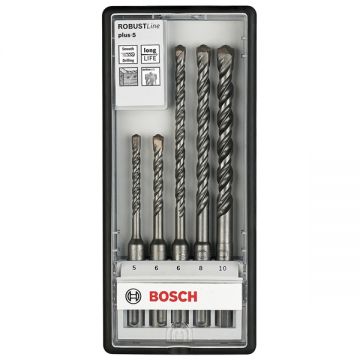 Bosch  Robust Line Plus-5 - Set 5 burghie SDS-Plus 5-10  mm