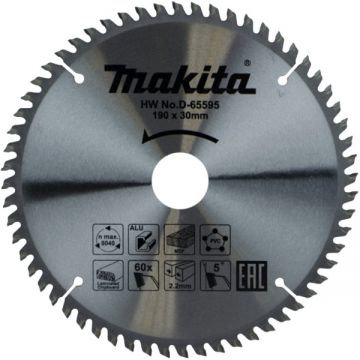 Makita  D-65595 - Panza fierastrau circular multimaterial 190x30x2.2 mm 60 dinti