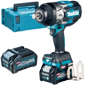Makita  TW001GM201 XGT - Masina de insurubat cu impact cu 2 acumulatori Li-Ion 40 V 4 Ah patrat 3/4 inch 2050 Nm M12-M36 valiza speciala