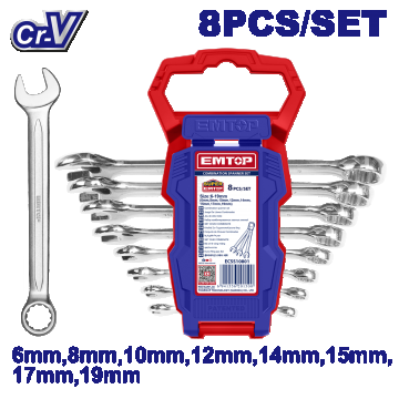 Set 8 Chei Combinate 6-19mm - ECSS10801, EMTOP