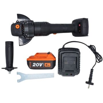 Polizor Unghiular pe Acumulator STROMO AGA216, 20 V, 4 Ah, 7450 rot/min, Motor Brushless, Diametru Disc 125 mm Polizor Unghiular pe Acumulator STROMO AGA216, 20 V, 4 Ah, 7450 rot/min, Motor Brushless, Diametru Disc 125 mm