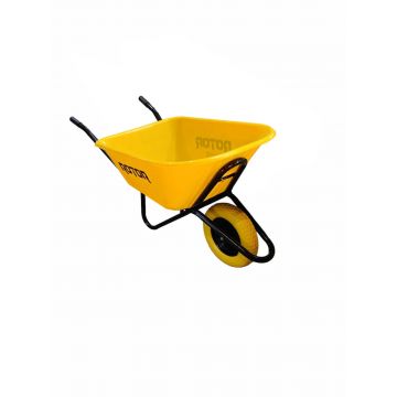 Roaba 100L cu Cuva Plastic și Cadru Fier, Ax 14x93 mm, Brand ROTOR