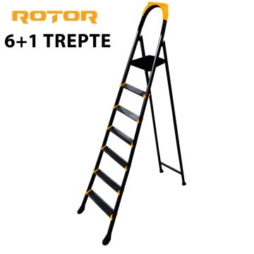 Scară Metalică Pliabilă ROTOR 6+1 Trepte, 199,5 cm Înălțime, 150 kg Scară Metalică Pliabilă ROTOR 6+1 Trepte, 199,5 cm Înălțime, 150 kg