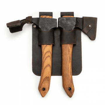 Suport pentru topoare din piele BeaverCraft S-AX1 AX2, 2 buzunare