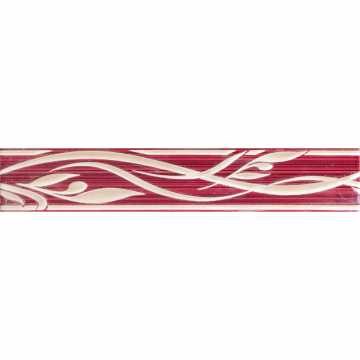 Brau decorativ faianta baie / bucatarie Sorely Bordeaux  7 x 25