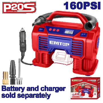 Compresor de Aer Auto fără Acumulator și Încărcător - ELAC2002, EMTOP