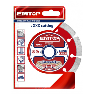 Disc Turbo Diamantat 230mm, Tăiere Umedă/Uscată, Lamă 10 mm - EDDC012302, EMTOP