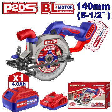 Fierăstrău Circular cu 1 Acumulator 4.0AH, 140mm - ELCS14021, EMTOP