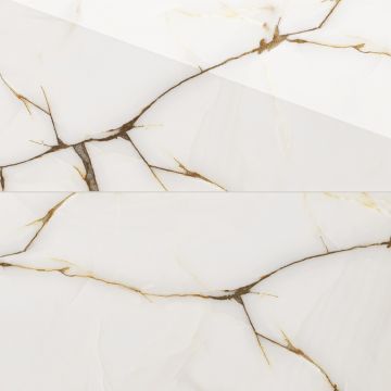 Gresie rectificata exterior / interior Onyx Gold Insert  60 x 120 cm  lucioasa  portelanata  tip marmura