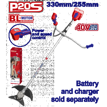 Motocoasă Electrică EMTOP, Motor Fără Perii, Trimmer fără Acumulator și Încărcător, 330/255mm – ELMR20018 Motocoasă Electrică EMTOP, Motor Fără Perii, Trimmer fără Acumulator și Încărcător, 330/255mm – ELMR20018
