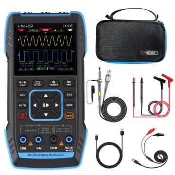 Osciloscop digital portabil 3 in 1, 2 canale, 250MS s, 50MHZ, FNIRSI 2C53T
