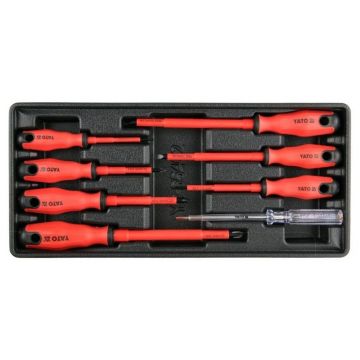 Set șurubelnițe YATO 8 piese izolate până la 1000 V (inserție în sertar)