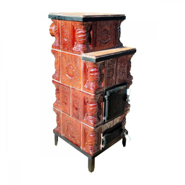 Soba teracota maro Premium  4 randuri  45 x 45 x 110 cm  evacuare stanga