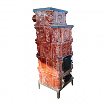 Soba teracota maro Premium  5 randuri  45 x 45 x 140 cm  evacuare stanga