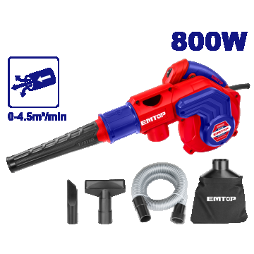 Suflantă cu Aspirator EMTOP, 800W, Viteză Variabilă – EABR8001