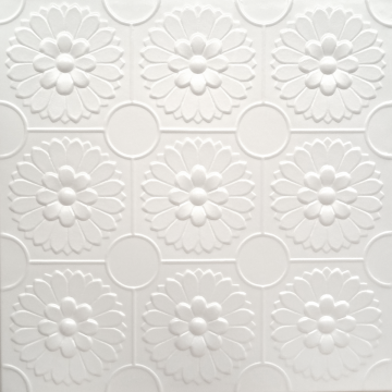 Tavan fals decorativ 0877  polistiren extrudat  alb  50x50x0.4 cm