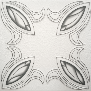 Tavan fals decorativ 3D Tulip Grey 0857  polistiren extrudat  gri  50x50x0.4 cm