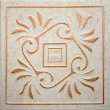 Tavan fals decorativ 51-ZL-59  polistiren extrudat  auriu  50x50x0.4 cm