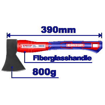 Toporișcă EMTOP, 800g, Mâner din Fibra de Sticlă – EHAMAX0800
