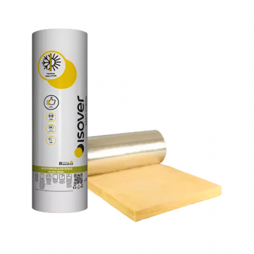 Vata minerala de sticla cu aluminiu Isover Domo ALU  100 mm  9 mp