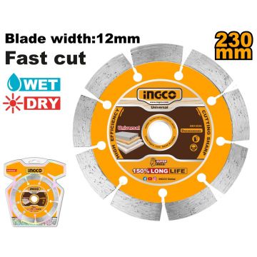 Disc Diamantat Segmentat 125x10mm Industrial INGCO DMD011251