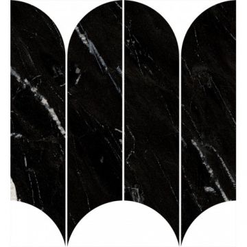 Gresie/Faianta Ragno Incanto Mosaico Ventaglio Glossy 28.1x31 - Culoare Sky Black