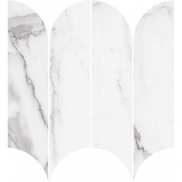 Gresie/Faianta Ragno Incanto Mosaico Ventaglio Glossy 28.1x31 - Culoare Statuario Venato