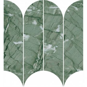 Gresie/Faianta Ragno Incanto Mosaico Ventaglio Glossy 28.1x31 - Culoare Verde Antigua