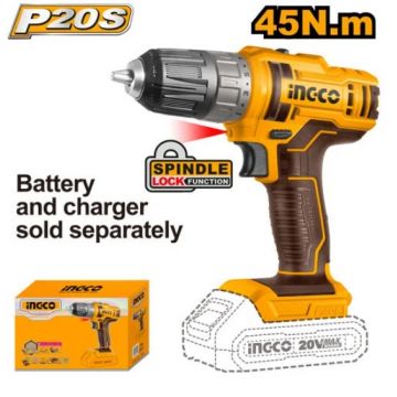 Masina de insurubat Bormasina 45nM, 15+1 trepte, 1500rpm, 20V Fara Acumulator Ingco CDLI200515