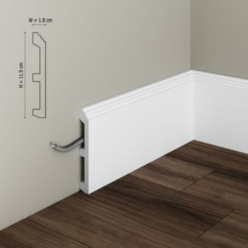 Plinta duropolimer Elegance Decor S20, 11.9x1.8x200 cm - Dimensiune 11.9x200 cm