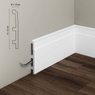 Plinta duropolimer Elegance Decor S22, 12x1.8x200 cm - Dimensiune 12x200 cm