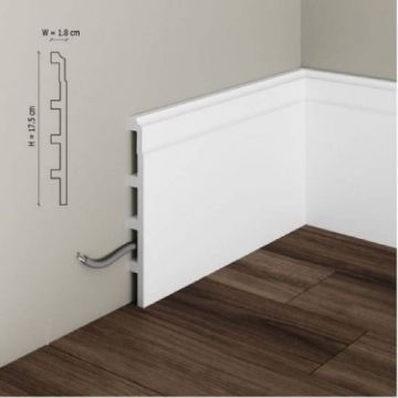 Plinta duropolimer Elegance Decor S26, 17.5x1.8x200 cm - Dimensiune 17.5x200 cm