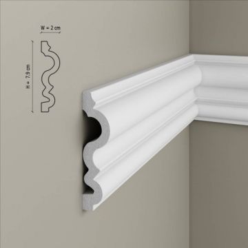 Brau decorativ Elegance Decor din polimer rigid B12, 8x2.1x200 cm - Dimensiune 8x2.1x200 cm