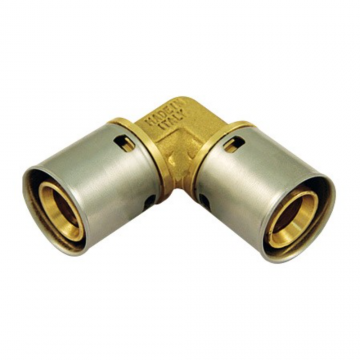 Cot egal cu presare Tiemme, alama, auriu, diametru 20 x 20 mm