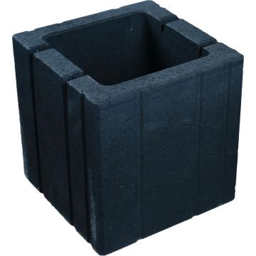 Jardiniera din beton Elpreco Cubo, exterior, patrata, antracit, 30 x 30 x 30 cm