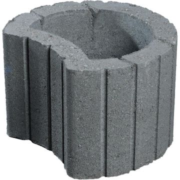 Jardiniera din beton Elpreco Rondo, exterior, gri, 30 x 30 x 20 cm