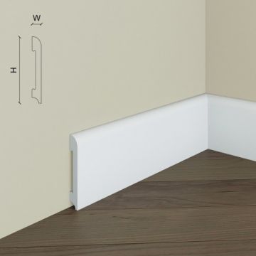 Plinta polimer rigid Elegance Decor S4, 8x1.3x200 cm - Dimensiune 8x200 cm