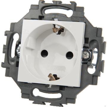 Priza Schuko GW35206W Dahlia, 2P+E, contact protectie copii