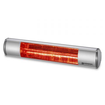 Radiator infrarosu de perete Kemper, carcasa metalica, 1 treapta incalzire, gri, 53,4 x 12 x 12 cm