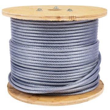 Rola 100M cablu otel zincat, plastifiat, diametru 4-5.5mm,Micul Fermier