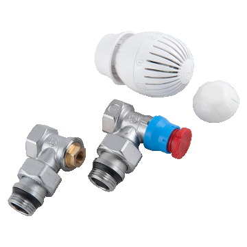 Set robineti tur-retur si cap termostatic, 1/2 inch