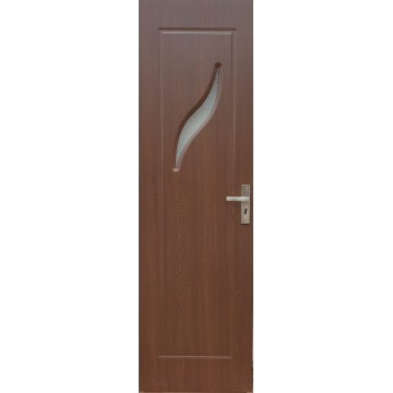 Usa interior celulara cu geam Pamate M02, revresibila, MDF, stejar auriu, toc fix, 200 x 60 x 3.5 cm