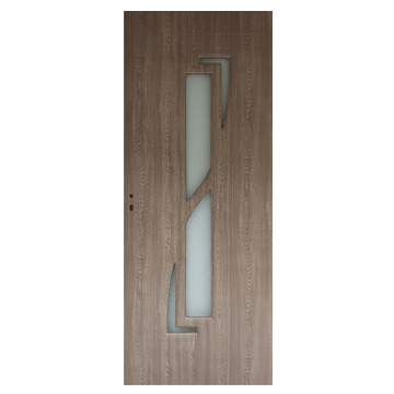 Usa interior celulara cu geam Pamate M042, revresibila, MDF, gri, toc fix, 200 x 80 x 3.5 cm