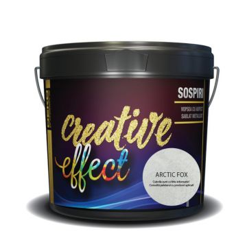 Vopsea decorativa cu aspect sablat metalizat, Deko Creative Effect Sospiri Arctic Fox, 1.25 l
