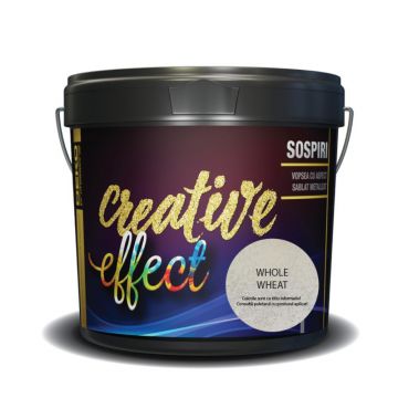 Vopsea decorativa cu aspect sablat metalizat, Deko Creative Effect Sospiri Whole Wheat, 1.25 l