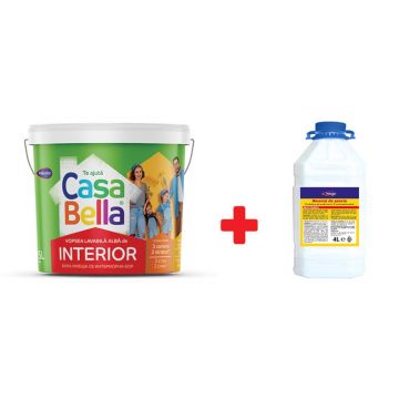 Vopsea lavabila interior Casabella, alb, 15 l + amorsa 4 l