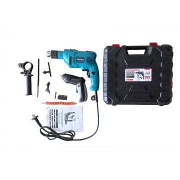 Bormasina electrica + Minifiletanta Campion, 35 piese incluse, Geanta de transport