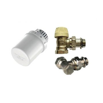 Set Robinet Honeywell VTL3030ES15 complet Set T3019 +V2030ESX15 + V2430E0015A cu etansare pe O-ring, Cuprinde: 1*cap termostat Thera 6 cu element sensibil incorporat, reglare in gama 1…28°C, cu pozitie anti- inghet, culoare alb RAL9016, 1*robinet