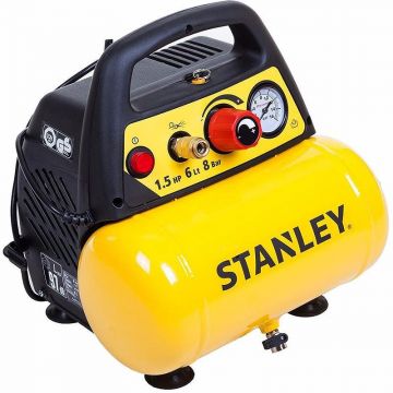 Compresor Orizontal 6L Fara Ulei Stanley DN 200/8/6 1.5HP 180l/m 8 Bar