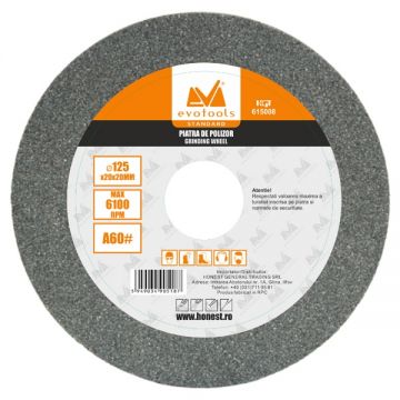 Evotools  615008 - Disc abraziv polizor de banc  125x20x20 mm granulatie 60